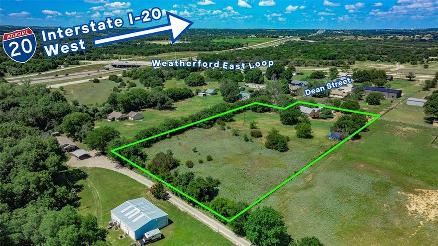 Prime Commercial Land in the fast growing City of Weatherford, Texas. Being located across the street from the new proposed Costco, down the street from new restaurants and all the dinning and shopping options, this makes for a great location for your next development. This property is directly adjacent to a new proposed retail development and has very easy access to Interstate I-20 with high daily traffic counts.
