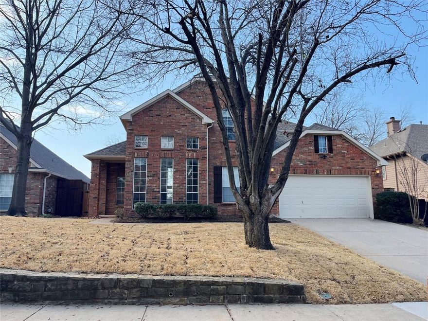 Hidden gem located in Hickory Creek on large heavily treed lot.  Boasts formal living and dining areas in front, primary suite downstairs, large flex room that can be 5th bedroom, nursery or office, 3 full baths, and 3rd living area upstairs.  Features brick fireplace, tile & wood floors, zoned HVAC systems and lots of closet space.  Recent updates include interior paint, carpet and appliances.   Easily quick access to I-35 and Swisher Road.  Some images in this listing have been virtually staged.