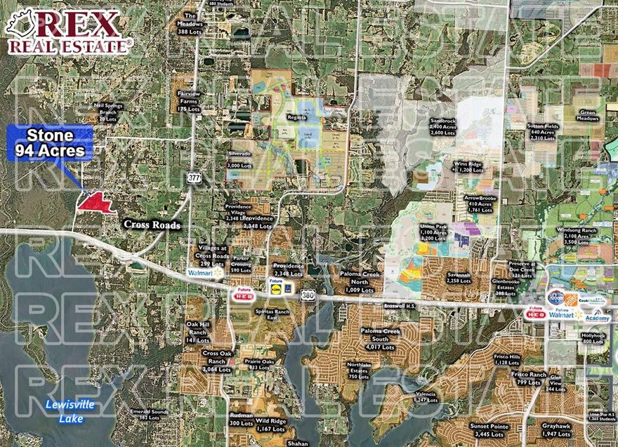 Beautiful 94 acre tract located just north of US 380 in Cross Roads. The property features unique topography and views rarely scene in DFW. 

Only minutes from the new PGA Headquarters in Frisco, Texas.