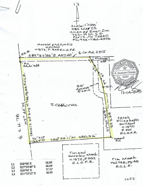 A0449, T. GREEN SURVEY - Land