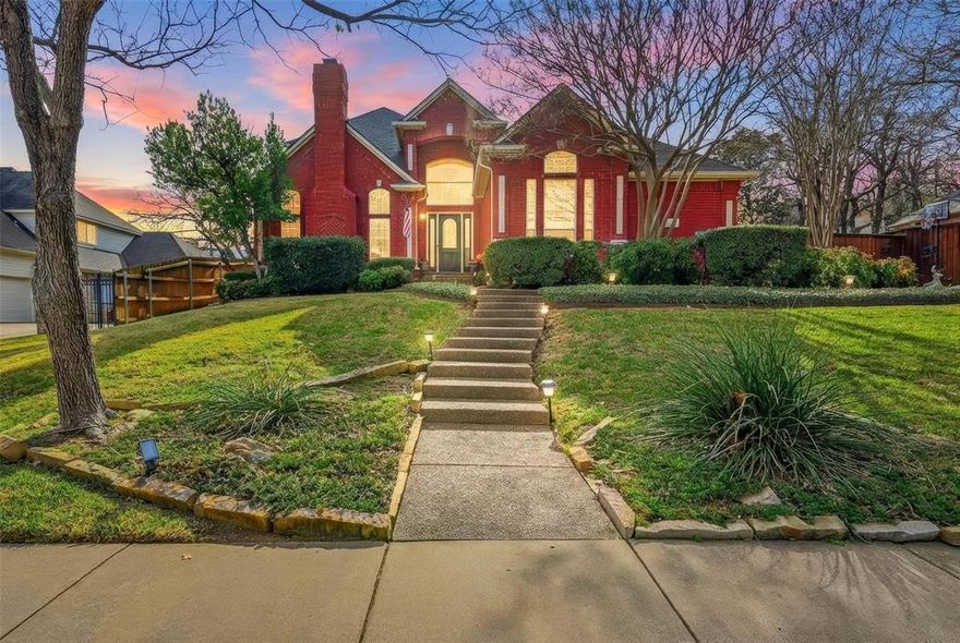 Step into the lifestyle your family has been dreaming of! A wonderful place to put down roots in the heart of Grapevine, tucked in a established neighborhood with friendly surroundings. Keep your family screen free and walk to Parr Park which offers a sprayground, playground, pavilion with picnic tables, sport fields, a batting cage, and a rock art garden along the trails. From the moment you walk in, you’ll feel the energy of bright, open living space made for connection and celebration. Prefer cozy movie nights, lively holiday gatherings, or quiet mornings together, this home adapts beautifully to every stage of family life. Primary and additional bedroom on first level. Unwind in your primary suite spa with steam shower and large soaking tub. Take the curved staircase up to 2 gracious sized bedrooms connected by jack and jill bath. Gourmet kitchen will have entertaining a breeze in this well-designed culinary space. Out back you have private retreat ready for adventures like Texas cookouts, pets running free, or relaxing evening with one of our gorgeous sunsets. Look no further if you want convenience and a community. Very low traffic road. Resident events include chili cookoff, Halloween block party, Easter egg hunt and so much more. Close to dining, shopping centers, and amenities. Easy access to major highways ensures a smooth commute to nearby cities. This isn’t just a house—it’s the place your family’s next chapter begins. Don’t miss the opportunity to make it yours.