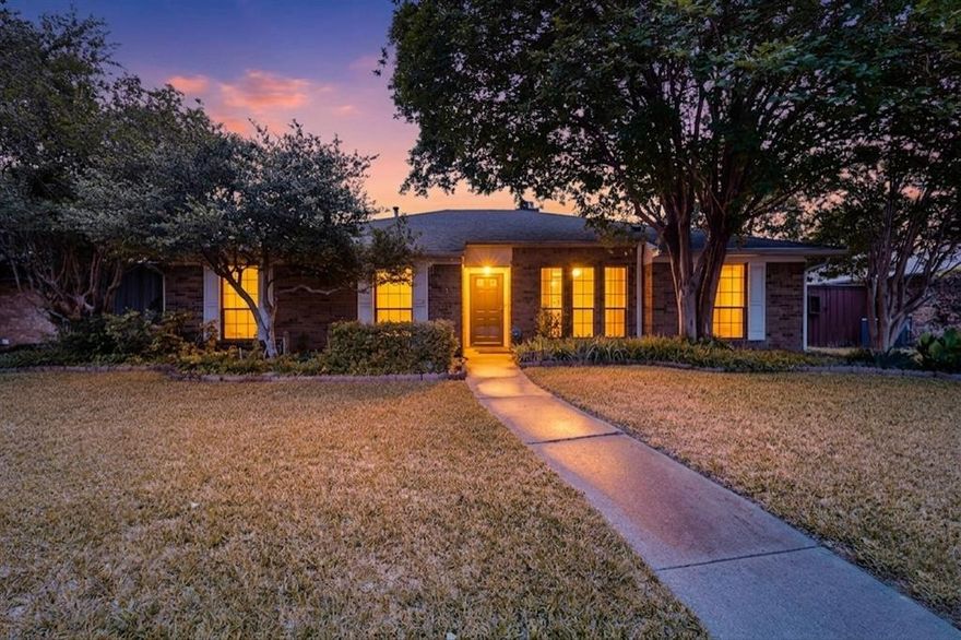 Charming and well-maintained 3bedroom, 2bath home offering 2,210 square feet of comfortable living space in a great location. Built in 1980, this home features two spacious living areas, perfect for entertaining or relaxing. Enjoy a cozy fireplace as the focal point of the main living room. Nice size backyard with large patio. Fruit Tree Recent updates include a newer roof and fresh interior paint, giving the home a clean, move in ready feel. A wonderful opportunity to own a solid home with desirable updates in a prime area of Richardson.