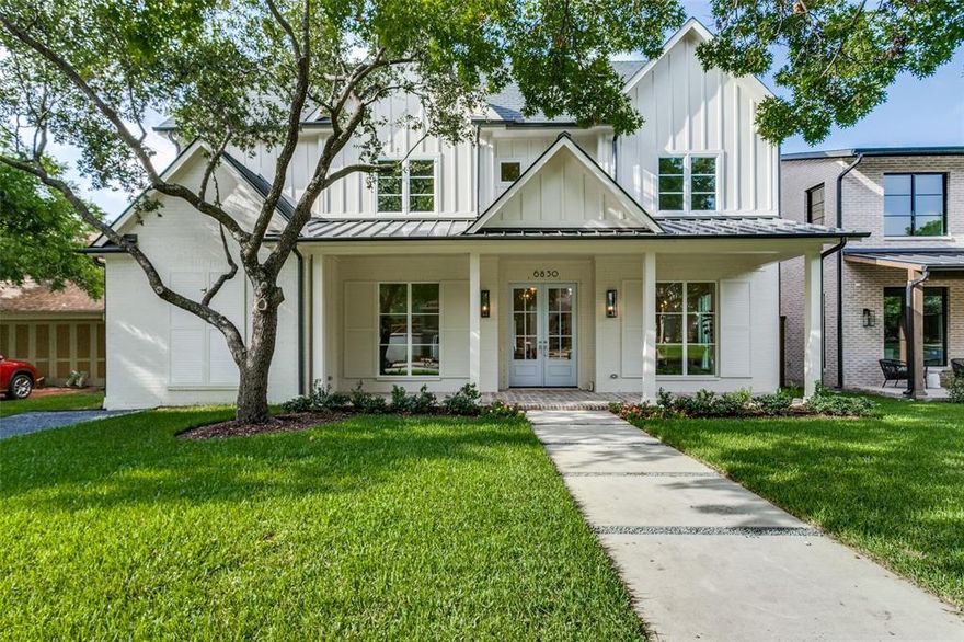 This C street home was built by DH Development, who focuses on Lakewood, Preston Hollow and the surrounding areas. Sitting on a quiet block of Casa Loma, the home has a thoughtfully designed floor-plan with a gorgeous kitchen that opens to the living room, a downstairs primary suite, three upstairs guest rooms, four and a half baths, an oversized utility room, mudroom, secondary utility space upstairs, white oak floors, and quartzite and quartz countertops throughout. Having a picturesque front porch and beautiful back patio with a brick fireplace give you multiple 
options for enjoying this highly desired neighborhood.