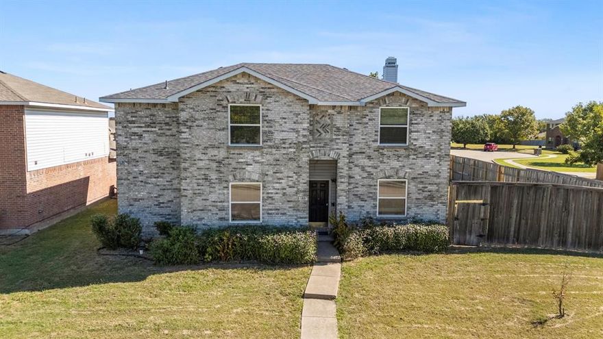 Great opportunity in Rockwall ISD. Oversized corner lot, walk into front entry way that is greeted with study with tons of storage, formal dining on your left into open large family room with wood burning fireplace, breakfast nook and updated kitchen and half bath, perfect for entertaining. Upstairs you will find generously sized primary bedroom and 2 secondary bedrooms, bathroom and great sized game room or second living area. Buyer or buyers agent  to confirm all statistics including schools, taxes, restrictions, etc.