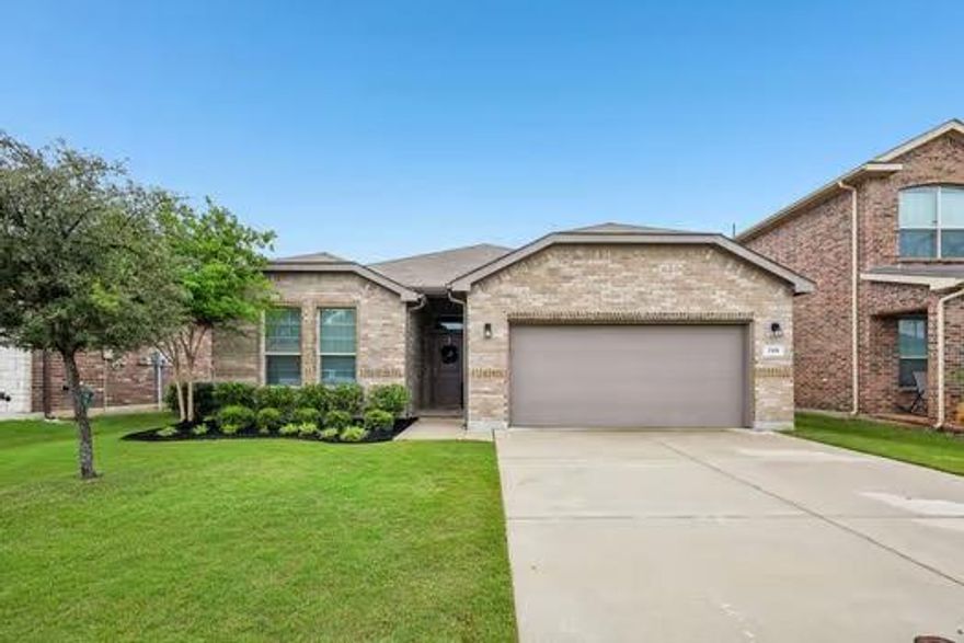 Beautiful 3-bedroom, 2-bath home built in 2020 in Burleson. This spacious open-concept layout features a large living room and kitchen area, perfect for entertaining. The kitchen includes cabinet underlighting, and the home is equipped with wired surround sound and outdoor speakers. The primary suite boasts a remodeled bathroom with modern finishes. Two additional bedrooms offer flexibility for guests, family, or a home office. Located in Burleson Independent School District, this home is part of a community with a neighborhood park featuring a playground, basketball court, and walking paths. Move-in ready with modern upgrades—don’t miss this opportunity!