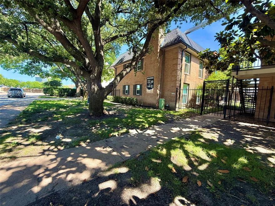 FULLY Gated Intimate recently renovated complex - HOA INCLUDES ALL UTILITIES, Secured 1 Covered Parking space, unit overlooks pool from a good distance, Quick access to covered parking spot, Balcony off of kitchen to eat al fresco. NEW Kitchen cabinets, NEW 99% fully renovated! Finish off light kitchen and optional bathroom remodel - place tenant asap! Heart of everything Dallas! Less than 10mins to SMU-North Park-Katy trail, Values are promising to hold to resell for profit! Live in unit & remodel at the same time! NEW decorative tile flooring in all wet areas, 2 NEW barn sliding doors, NEW hardware everywhere, NEW kitchen remodel with offering farmhouse sink & floating shelves, NEW paint, NEW Woodlike Luxury Water resistant flooring, NEW light switches, NEW garbage disposal, NEW cabinets, NEW microwave, Unit offers front and back patio! Jack and Jill bathroom w.close door stackable laundry & 2 Separate vanities, Good size Pantry, deep closets, extra storage in bathroom. Prime location minutes from Trader Joes, Presbyterian, Medical City Hospitals, Shopping, Dining, North Park Mall, Entertainment, Mature neighborhoods offering homes in the millions+. NEW COMPLEX UPGRADES include: NEW roof, all NEW windows, NEW exterior painting, NEW electrical panels, NEW guttering and French Doors. New landscaping in courtyard and surrounding areas!