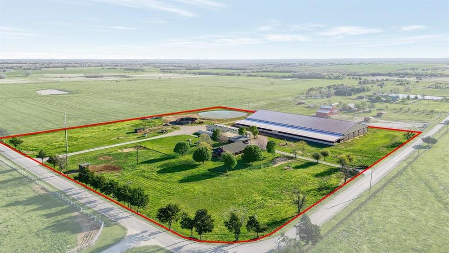 Fantastic horse training facility in a great location! The main barn has 15 interior stalls, with 5 add'l on the exterior.  125'x275' covered arena with screens built in 2023 with reining footing. 41'x275' addition on the west side with 8 new stalls & room for 18 more. The 1913 SF main house has a wonderful wrap around porch with an open floorplan including 3 bedrooms and 2 full baths. The cozy garage apartment is approx. 1,250 SF with 2 bedrooms and 2 full baths and a custom tin ceiling. There is also a smaller efficiency apartment in the barn. This property includes a round pen, a walker, a bulk shavings bin, a storm shelter, 50 Amp RV plug, divided pastures and sandy loam soil that is desirable for horse properties. The location is very convenient to Hwy 377 and Whitesboro, the Dallas-Ft. Worth Metroplex, casinos and OKC for entertainment and your horse competitions. It has 2 sides of paved road frontage for easy access. Add your finishing touches & make it your own!