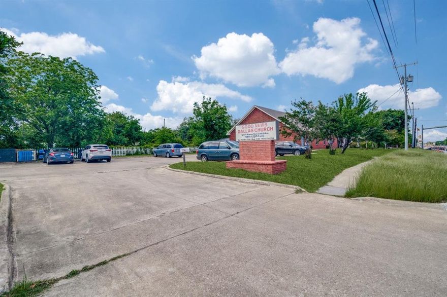 Prime Commercial Opportunity in Forest Ridge – Versatile Church Building on Half-Acre Lot.
Discover a rare investment or owner-user opportunity in the heart of Dallas County with this spacious 4,352 sq ft commercial building, currently operating as Good News Dallas Church. Situated in the established Forest Ridge 02 subdivision, this single story brick structure offers excellent visibility and accessibility along a city street, with ample parking including a front facing garage, parking lot, and additional parking spaces.
Built in 1963 and meticulously maintained, this pre-owned property features durable ceramic tile flooring, a composition roof, central heating and electric cooling, and smoke detectors for added safety. Zoned for commercial use and resting on over half an acre (22,346 sq ft), this property offers a flexible layout ideal for continued religious use or a seamless conversion into office, educational, or community center space.