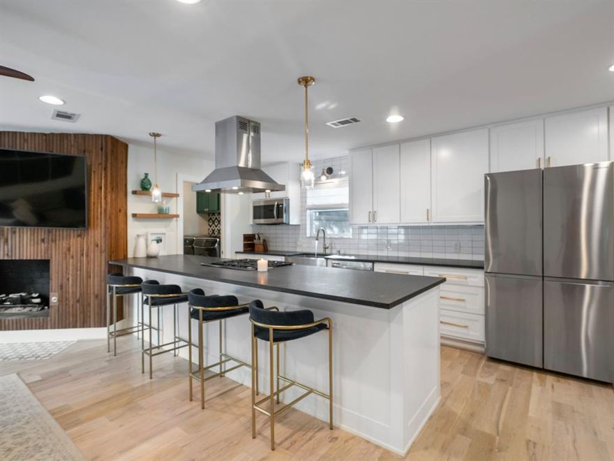 Cozy traditional with mid-century touches near White Rock Lake. A quiet location within the beautiful neighborhood of Casa Linda Forest. Completely renovated in 2021. Brand new AC. Tankless water heater approx. 2 years old.
Never miss the fun in the open galley kitchen; great for cooking, doing school work, or entertaining guests. A new putting green and fire pit in the backyard provides space for outdoor fun. Home office with glass doors offers quiet privacy while staying connected to the family. Harwood and tile floors make for easy maintenance. Epoxy floors and fresh paint in the attached garage.

BUYER TO VERIFY ALL INFORMATION PROVIDED PRIOR TO CLOSING.