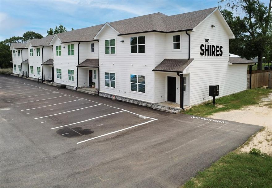 The Shires - New 8 Unit Townhome Complex.  Newly constructed and 100% occupied 8-unit townhome complex in Flint, Texas with value-add upside! Purchasers will have the opportunity to develop 20 more units on an additional 1.5 acres primed for vertical construction. 

Highlights: 

• Year 1 NOI: $125,268. 
• Additional land + infrastructure for developers. 
• Per Unit: 3 bedroom, 2 bathroom. ~ $1,896 rent per mo. ~ 1,400 SF. 
• 16 parking spots (2 per unit). 
• Modern interior finishes. 
Contact agent for OM.