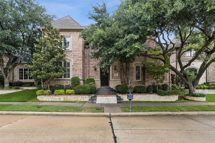 This spectacular custom home is located in the prestigious guarded-gated community - The Villages of Stonebriar Park.  This one owner property exemplifies luxury and elegance. The neighborhood is known for its gated and guarded security, ensuring privacy and peace of mind for its residents. Also includes two lakes with catch-and-release fishing, greenbelts, and just minutes from Cowboy Stars, Legacy West, and Stonebriar Golf Club, this premium lot offers both tranquility and convenience. The meticulous design, luxurious finishes, and serene outdoor living make this home a must-see. A true haven for an exceptional lifestyle.  Also includes: Dramatic two story entry with curved wrought iron baluster staircase. Dream kitchen has granite counters, island w sink, a plethora of rich custom cabinetry, pantry, built-in fridge, double oven, stainless appliances. Spacious downstairs master suite with luxurious bath. Upper game room with attached media room. Kids study flex room. Private study w fireplace & built-ins. Gorgeous family room has hardwoods, step down wet bar, stone fireplace. Resort style back yard pool with spa, outdoor living area w kitchen, cozy fireplace & plenty of privacy. Study boasts handsome hardwood accents and built-ins for a convenient and comfortable home office. Wet bar flows from kitchen to living & dining rooms, making entertaining a breeze. Primary suite offers privacy and style. Expansive upstairs game room comes with generous space for pool table or gaming setup.