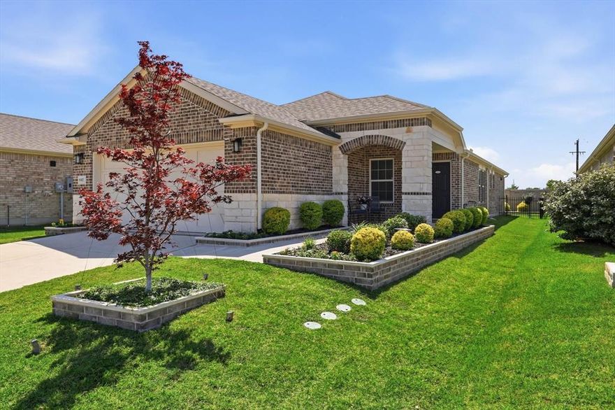 Welcome to luxury active-adult living in the highly sought-after Del Webb community within Trinity Falls! Built in 2023 and impeccably maintained, this rare 3-bedroom, 2-bath home with a sunroom is truly BETTER than brand new. Thoughtfully designed with an open-concept layout that lives much larger than its 1,613 sq ft, this flexible floorplan is perfect for guests, grandkids, hobbies, fitness, or a home office.

The stunning kitchen features gorgeous white quartz countertops, stainless steel appliances, designer lighting, luxury vinyl plank flooring, oversized island, elegant backsplash, roomy pantry, and miles of cabinetry for exceptional storage. Spacious living and dining areas are filled with natural light and flow seamlessly into the sunroom for additional entertaining and flex space. The modern finishes and pristine condition throughout make this home completely move-in ready.

The private primary suite offers dual vanities, generous storage, and a peaceful retreat from the secondary bedrooms. Step outside to your own backyard oasis complete with a fabulous pergola-covered patio, grilling area, compact storage shed, low-maintenance landscaping, and NO homes directly behind the property for added privacy.

Residents enjoy resort-style amenities, including pools, pickleball courts, fitness center, walking trails, bocce ball, clubs, social events, and access to both Del Webb and Trinity Falls amenities through the HOA. Conveniently located near shopping, dining, healthcare, and Historic Downtown McKinney, this turn-key home offers the perfect blend of style, comfort, flexibility, and community for today’s active adult lifestyle. Make this amazing home the place where your next chapter begins. Book your tour today!