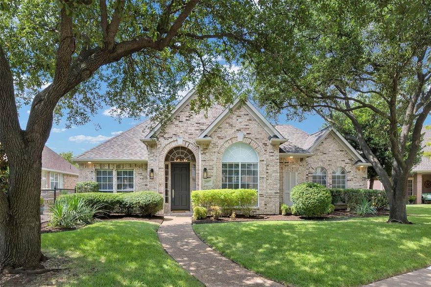 Elegant Single-Story in Guard-Gated Stonebriar! Discover refined living in this beautifully appointed single-story home, perfectly situated within the exclusive guard-gated community of Stonebriar in Frisco. Known for its custom-built homes and prestigious estates, Stonebriar remains one of the city’s most sought-after addresses, offering residents a lifestyle defined by elegance, security, and convenience. This residence welcomes you with a spacious, open floor plan designed for both comfort and entertaining. Throughout the home, rich travertine countertops complement the clean sophistication of chic white cabinetry. The heart of the home is the stunning kitchen, featuring a large center island with seating, an induction cooktop, and abundant storage, making it both stylish and functional for modern living. The dining room overlooks a charming courtyard, creating an intimate setting for gatherings or quiet evenings at home. The primary suite serves as a true retreat, complete with a relaxing sitting area, dual vanities, and a large walk-in shower designed for spa-like comfort. Step outside to enjoy a slate patio and a low-maintenance yard framed by charming landscaping, offering a private outdoor escape that balances beauty with ease of upkeep. Beyond the home, Stonebriar residents enjoy access to the renowned Stonebriar Country Club, featuring a championship golf course, tennis facilities, and sparkling swimming pools. The community’s prime location provides unmatched convenience, with quick access to major toll roads, Frisco’s vibrant business corridors, and the many shopping, dining, and entertainment destinations nearby—including Stonebriar Mall and The Star. Blending thoughtful design with premier amenities and a coveted address, this home presents a rare opportunity to enjoy the very best of Frisco living in the heart of Stonebriar.