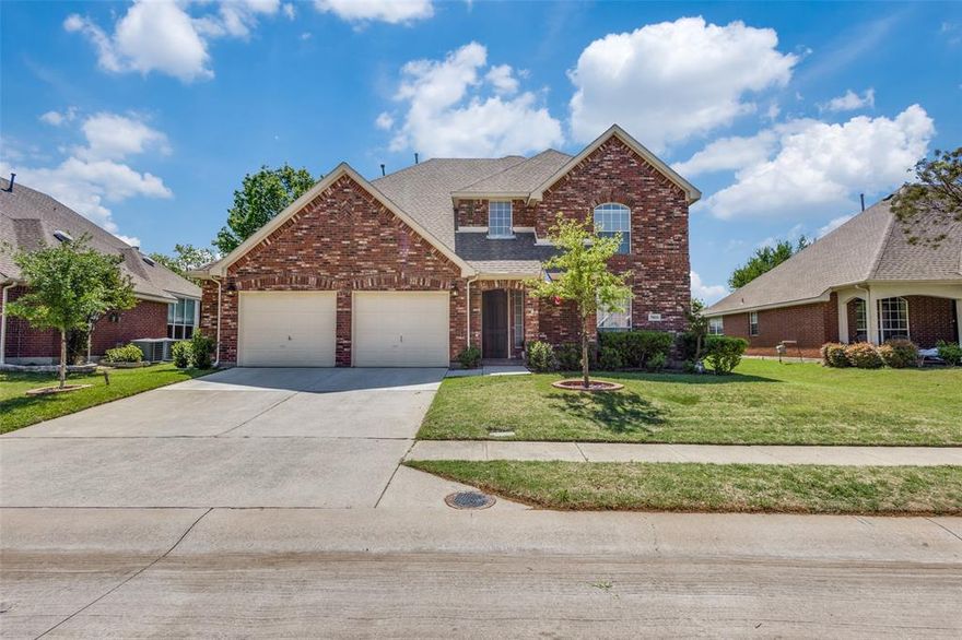 3-Car Tandem Garage! Large Backyard with Beautiful Covered Patio! Home Office! Located in the quiet Village of Eagle Creek in highly sought-after Stonebridge Ranch, this beautifully maintained home offers space, comfort, and lifestyle.
Filled with natural light, the home features a spacious family room with soaring ceilings and wide windows overlooking the beautiful backyard, creating an inviting space to relax or gather with family and friends.
The kitchen is designed for both everyday living and entertaining, complete with SS appliances, granite countertops and abundant prep space. The spacious primary suite provides a peaceful retreat, featuring a remodeled bathroom with a brand-new vanity, updated flooring, decorative lighting, a  glass shower, and a relaxing garden tub.

The home office offers flexibility for today’s lifestyle, while the 3-car tandem garage provides ample room for storage, hobbies, or additional vehicles. Step outside to a large backyard with a gorgeous covered patio, perfect for morning coffee, weekend gatherings, or simply unwinding at the end of the day. Over the past few years, the home has been thoughtfully improved with updates including a renewed driveway, replaced AC unit, water heater, interior paint, enhanced landscaping, upscale kitchen venthood, fence improvements, and more giving the next owner added confidence and peace of mind.  Living in Stonebridge Ranch means more than just owning a home, it’s about enjoying a true community lifestyle. Residents have access to resort-style pools, soon a newly reimagined  beach club, tennis and pickleball courts, miles of scenic trails, beautiful lakes and ponds, parks, playgrounds, and a full calendar of community events, with even more exciting enhancements on the way. Conveniently located near the Apex Centre in McKinney, as well as two nearby pocket parks and the new HEB. With its welcoming feel, thoughtful updates, and unbeatable location, this home is ready to be enjoyed from day one.