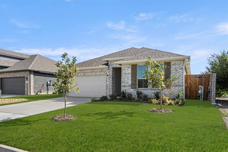 MLS# 21040414 - Built by HistoryMaker Homes - Ready Now! ~ Ready NOW! 4.99% fixed rate available w closing cost assistance!!!!  Nestled in a serene rural country town, this gorgeous single-story, four-bedroom home offers the perfect blend of comfort and tranquility. The home’s inviting design features a cozy, open-concept living space, large windows allow natural light to pour in, creating a warm and welcoming atmosphere. The kitchen serves as the heart of the home, boasting modern quartz countertops, a spacious island, gas cooktop, & stainless-steel appliances, making meal prep and entertaining effortless. The bedrooms are thoughtfully laid out, providing privacy and comfort, with the primary suite featuring a large spacious bathroom and generous walk-in closet. Some use the pocket office as a coffee bar or wine bar. The peaceful surroundings are complemented by the soft rustle of leaves and the occasional chirping of birds, providing a sense of escape from the hustle of city life. This home is the perfect retreat for those seeking the charm of rural living without compromising on modern amenities! Low tax rate & Low annual HOA fee