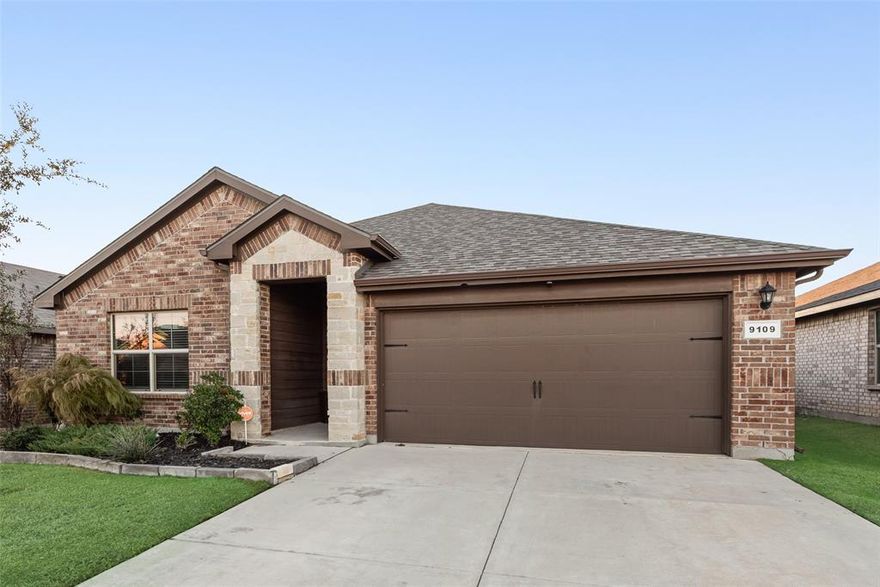 **Welcome to 9109 Ridgeriver Way in North Fort Worth.** This inviting 4-bedroom, 2-bath home offers over 1,800 square feet of thoughtfully designed living space featuring tall ceilings, an open-concept layout, and a desirable split-bedroom floor plan that maximizes both privacy and functionality.
The spacious living and dining areas flow seamlessly into the kitchen, which opens beautifully to the main living space and is equipped with granite countertops, stainless steel appliances, a large center island, and a corner walk-in pantry—perfect for everyday living and entertaining. The private primary suite features an en-suite bath and a generous walk-in closet, while secondary bedrooms offer flexibility for guests, family, or a home office.
Step outside to enjoy a large backyard complete with a covered patio, an expansive covered deck, and a storage building—ideal for relaxing, entertaining, or creating your own outdoor retreat.
Located in the desirable Watersbend South community, residents enjoy access to two sparkling community pools, two parks, and scenic sidewalks. Just minutes from shopping, grocery stores, and major highways, this home offers both convenience and connectivity. Zoned to highly regarded Eagle Mountain-Saginaw ISD, this home truly has it all.