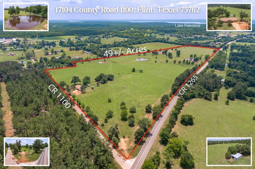 Developer’s Dream in East Texas! Don’t miss this rare chance to own a remarkable 49± acre tract in highly desirable Noonday, TX. Featuring improved pastures, scattered mature trees, ponds, barns, and cross-fencing, this property offers both beauty and versatility. With a home currently occupied by a tenant and an existing ag exemption in place, it’s ready to generate income and provide tax benefits while you plan your future vision. This is a true investor’s diamond — the type of opportunity people are constantly hunting for — with three sides of road frontage (Big Eddy Rd aka Cr 1261, CR 1105, and Cr 1100) that add unmatched accessibility and value. For agricultural use, it’s turnkey today, ideal for horses, cattle, or hay production. For development, it’s a prime canvas with a preliminary plat and street layouts already available, paving the way for profitable single-family residential tracts or a ranchette-style community. Perfectly positioned just 10 minutes from the heart of Flint and a short drive to Tyler’s dining, shopping, and medical centers, this property blends natural appeal, functional improvements, and excellent location. Whether you’re looking for immediate ag use, steady income, or a development project with strong profit potential, this tract checks every box. Southern Utilities is local water provider.
