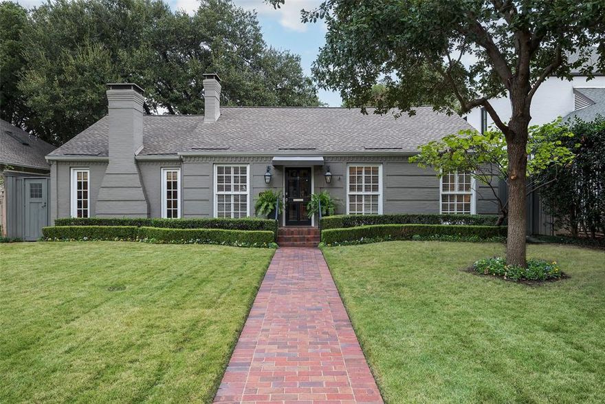 West Highland Park Private Oasis! This thoughtfully designed, one-level home presents a versatile floor plan with three inviting living areas and two dining spaces, perfect for both entertaining and relaxing. French doors throughout the home open up to breathtaking views of the turfed backyard, patio, and sparkling pool, visible from nearly every room. The home has two spacious bedrooms each with walk-in closets, including a private primary retreat with tranquil views of the pool. Additionally, the family room could be converted into a third bedroom if desired. Other features include two fireplaces, vaulted ceilings, and elegant archways with intricate molding, adding a refined touch of sophistication throughout. Experience the perfect blend of style, comfort and easy living in one of Dallas’ premier locations with access to HP city services!