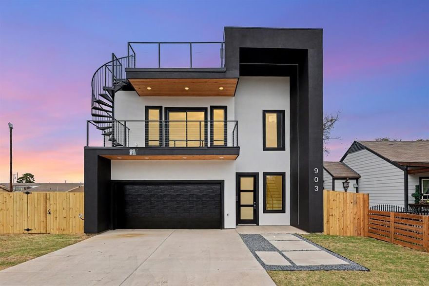 New construction. Step into this stunning, newly built home featuring an open-concept floor plan, modern design, and energy-efficient foam insulation for year-round comfort. The primary suite is conveniently located on the first floor and includes a luxurious bathroom with a jetted tub and a spacious walk-in closet. The inviting living room centers around a cozy fireplace—perfect for relaxing or entertaining. Upstairs, you’ll find a generous family room with balcony access, along with three additional bedrooms and a full bathroom. On the third floor, enjoy a spacious patio ideal for gatherings, outdoor dining, or simply taking in the view. A perfect blend of comfort, space, and style—this home truly has it all!