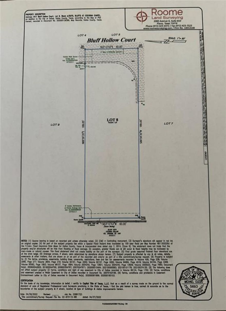 Vacant Lot at The Bluffs at Cochran Chapel, a gated residential community. Cul de sac of 12 newly built custom homes, the first home in the community was built in 2021.  Optional building plans for beautiful 4,811 sf, 2 story home convey with this lot.  Go to the bluffs at cochran chapel for more information.