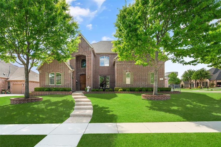 Where Everyday Magic Begins!  Imagine turning onto a peaceful corner lot in one of Prospers most beloved neighborhoods and instantly feeling “this could be home.” Nestled on .38 acres, this warm and inviting residence is built for real family living and connection. It’s the perfect setting for your next chapter, where timeless quality meets the opportunity to write your own story.  Inside, the open and flowing layout welcomes you with gleaming nail-down hardwood floors and plantation shutters that frame windows filled with natural light. The media room is conveniently located downstairs — ideal for family movie nights without heading upstairs. Generous room sizes give you flexibility for a home office, playroom, or guest suite, while the three-car garage offers plenty of space for vehicles and everyday gear.  Step outside to discover your private backyard oasis. A detached She Shed, complete with electricity, has many functional uses limited only by one’s imagination.  It easily converts to an art studio, potters-garden house, library with reading nook, children’s playhouse, or whatever your heart desires.  The true highlight is the expansive covered patio addition — over 400 square feet featuring a built-in gas grill, running water, and power. This seamless indoor-outdoor living space transforms ordinary days into something special. Added peace of mind comes with a brand-new roof (2025) using durable Class 4 hail-proof shingles. Deer Run embodies small-town charm with tree-lined streets and friendly neighbors. Prosper’s highly rated schools, parks, shopping, and dining are just minutes away, while This home stands as a beautiful, solid canvas — classic and well-built, ready for your personal style and future memories. Come feel the warmth: hardwood floors underfoot, a gentle breeze on the patio, and the simple joy of a backyard made for living. Here is where your family’s next beautiful chapter begins.  Zoned for Walnut Grove HS!