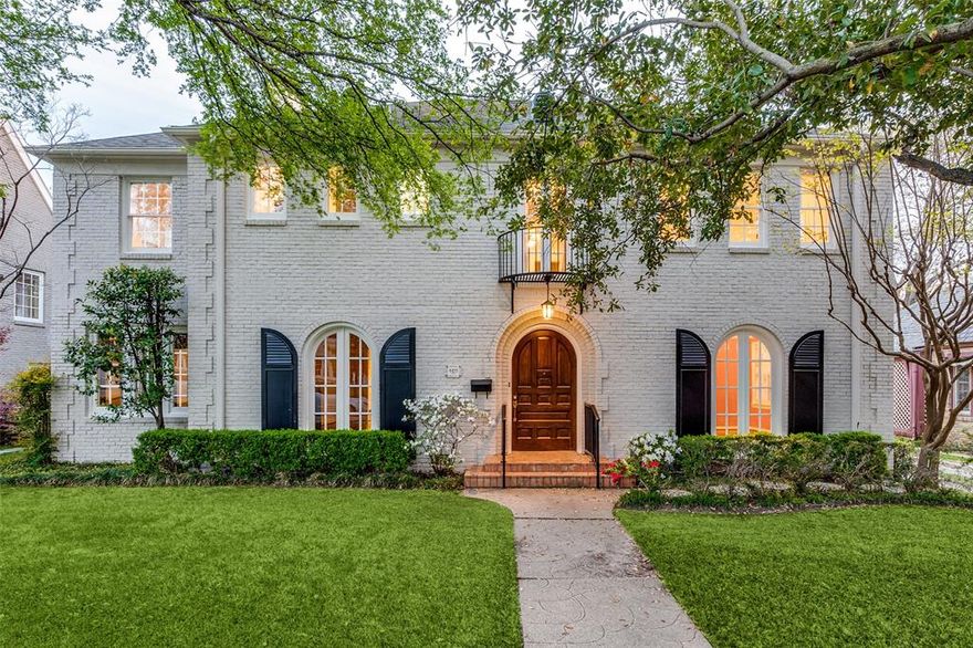 Beautiful and charming 1920’s home on a 65 feet wide lot in Highland Park! Property is within walking distance to Highland Park Village and Bradfield Elementary! Property features 2 living areas, plus sunroom, 2 dining areas, 4 bedrooms, and 3.5 baths. A guest house and full bath are attached to the 2 car garage. The property also offers gorgeous matures trees and a spacious backyard. Easy access to Dallas Tollway.