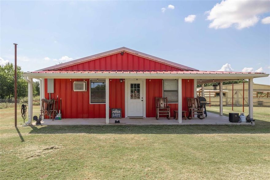 Beautifully improved property just 4 miles east of Dublin and 8 miles from Stephenville—ideal for homesteading, remote work, or a weekend retreat. Built in 2021, the 912 sq. ft. barndominium features yellow pine walls, laminate wood plank flooring, full kitchen, bath, and large closet, with spray foam insulation, fiber optic internet, and a 560 sq. ft. covered porch.

The 3,160 sq. ft. shop includes a 6 inch concrete slab, two roll-up doors, water, electric, plumbing for a bathroom, and two finished upstairs rooms office + game, family room with solar mini-split AC. Shop could be converted into a second residence.

Property includes a 400’ water well, 1,444 sq. ft. greenhouse, fenced gardens, grape vineyard, fruit trees, chicken coop, root cellar, storm shelter, and a prime second homesite. Land is fenced and cross-fenced with three watered paddocks, coastal grass pasture, stocked pond, and mature hardwoods. Paved FM frontage with excellent access and peaceful country setting.