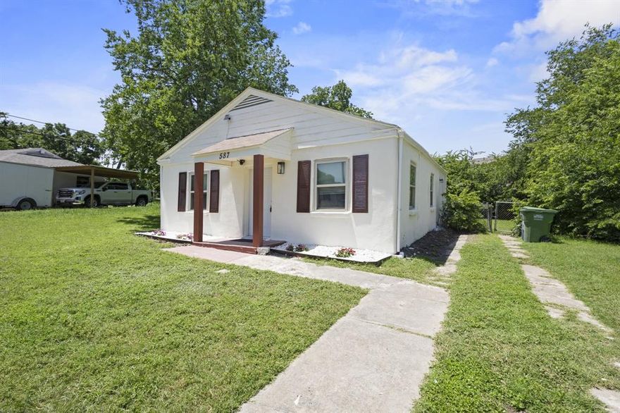 Welcome to your move-in ready dream home! This beautifully updated 2-bedroom, 1-bath gem is nestled in a quiet, well-established neighborhood, offering the perfect blend of comfort, convenience, and modern style.
Step inside to discover a fully renovated interior featuring a stunning kitchen with brand-new quartz countertops, sleek appliances, and elegant tiled backsplash—ideal for cooking and entertaining. The bathroom has also been completely updated with fresh, modern finishes including a tiled shower and backsplash. Enjoy peace of mind with new luxury waterproof flooring throughout and recent foundation work including transferable warranty. 
Enjoy the outdoors in the spacious backyard—perfect for gardening, pets, or hosting gatherings. With easy access to major highways 820 and 30, commuting is a breeze, and you’re just minutes from shopping, dining, and local amenities such as Fort Worth Historic Stockyards and Downtown.
Don’t miss your chance to own this beautifully upgraded home at an unbeatable price. Schedule your showing today—this one won’t last!