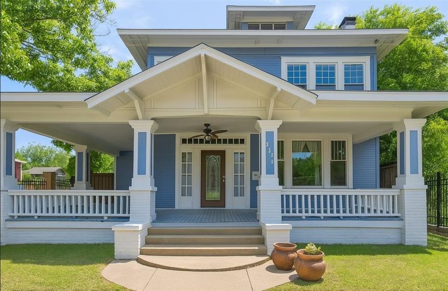 Discover timeless charm and modern comfort in this beautifully maintained Craftsman home, tucked within one of Dallas’s most vibrant and historic neighborhoods. Just minutes from Downtown, Lower Greenville, and Deep Ellum, this location offers unbeatable access to the city’s best dining, shopping, and nightlife.

As an added bonus, the seller is offering a $20,000 incentive—perfect for closing costs, interest rate buy-downs, or personalized updates.

Inside, you’ll find warm natural wood floors, original coffered ceilings, rich dark-stained trim, and a striking fireplace that anchors the spacious living area. Large windows flood the home with natural light, creating an airy and inviting atmosphere throughout.

The thoughtfully updated kitchen features granite countertops, a gas cooktop, double ovens, stainless steel appliances, and elegant glass-front cabinetry—blending style and functionality while preserving the home’s original character.

Additional features include a washer and dryer, gas heaters, portable AC units, and a bathroom with a built-in heating element for year-round comfort.

Step outside to a private backyard oasis with a spacious deck—ideal for relaxing, entertaining, or enjoying quiet evenings. A tall privacy fence and electric gate provide secure access to the driveway.

Directly behind the home lies the St. Mary’s property, situated on an adjacent lot and accessible through a private gate—adding both unique charm and additional privacy to the setting.

This home is a rare blend of classic beauty, thoughtful updates, and prime location. Don’t miss your chance—schedule your showing today and take advantage of the generous $20,000 seller incentive!
