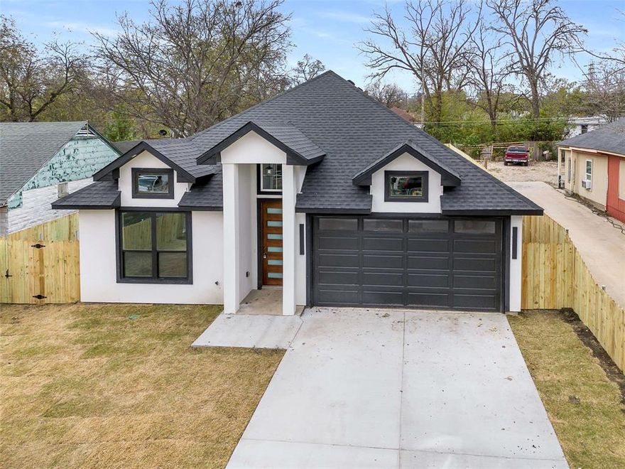 Stunning, Brand-New Modern Home! This gorgeous home is complete and move-in ready! Conveniently located near Downtown Dallas and the Bishop Arts District, you’ll be just minutes away from some of the best dining, shopping, and entertainment the city has to offer. With 4 bedrooms, 2 full baths, a spacious living area, a dining space, and a 2-car garage, this home has everything you need. The open floor plan features tall ceilings and large windows that fill the space with natural light, creating a bright and inviting atmosphere. The modern kitchen is equipped with stainless steel appliances, including a stove, dishwasher, and microwave, making it as functional as it is stylish. The primary suite offers a private retreat with a large bedroom, a luxurious en-suite bath with double sinks, and a walk-in closet. Step outside to enjoy a cozy back porch and a generously sized backyard—perfect for relaxing or entertaining. With no income restrictions, no HOA, and a 10-year structural warranty included, this home is a must-see. Schedule your showing today!