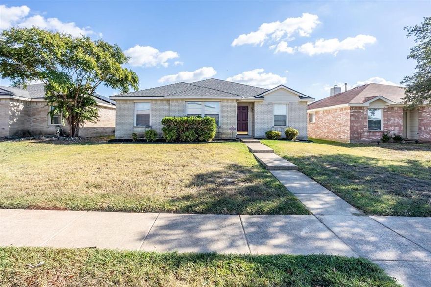 BEAUTIFULLY UPDATED 4-BEDROOM HOME AT A GREAT PRICE!. This 4-bedroom, 2-bath home features fresh updates throughout, including soft gray walls, crisp white trim, and durable vinyl plank flooring for a modern, move in ready feel. Enjoy a functional split bedroom layout with a private primary suite offering a walk-in closet, garden tub,  and separate shower. The open concept living area flows seamlessly from the kitchen, creating an ideal space for entertaining or everyday living. A cozy den with fireplace adds warth and charm. Versatility abounds with a front room that can serve as a formal dining area, second living space, or home office. The kitchen is well-equipped with black appliances, an island, pantry, and a bright breakfast area. Utility room, pantry space right next to the kitchen. Rear entry garage, fenced yard, patio area. Gas heat & water heater. Conveniently located across from elementary school. Quick access to I-20 and I-35 makes commuting to downtown fast and easy. Situated in a well-established neighborhood, this home offers comfort, convenience, and value. Come see everything this home has to offer!