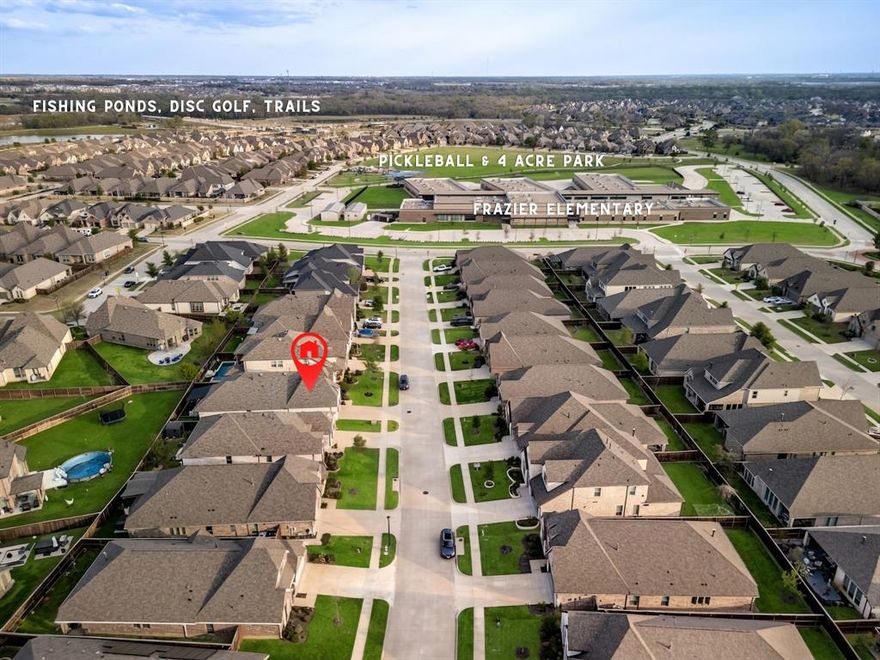 Stunning Highland Homes single-story in highly sought-after Trinity Falls! This upgraded 3-bedroom, 2.5-bath home with a private office, media room, and 5-foot extended garage is ideally located near Frazier Elementary in McKinney ISD.

Step inside to find wood-look tile flooring, plantation shutters, custom electric shades, fresh paint, and 8-ft doors throughout. The open-concept floor plan is perfect for entertaining and everyday living.

The gourmet kitchen features granite countertops, an oversized island with pendant lighting, gas cooktop, farmhouse sink, stainless steel appliances, built-in hutch and wine bar, under-and-above-cabinet lighting, and a large walk-in pantry, ideal for any home chef.

The extended primary suite offers a sitting area, dual vanities, soaking tub, separate shower, private water closet, and a spacious walk-in closet with custom shelving.

Secondary bedrooms include walk-in closets, ceiling fans, and plantation shutters and share a dual-sink bath with updated finishes.

Enjoy a true home theater experience in the media room with TV and surround sound wiring, plus a dedicated home office with French doors and backyard views, perfect for remote work.

The epoxy-floor garage with extended depth provides space for larger vehicles, storage, or a workshop.

Relax in your low-maintenance backyard oasis featuring an extended patio, covered pergola, hot tub, 3-hole putting green, outdoor TV, string lighting, and complete privacy, perfect for entertaining and year-round enjoyment.

Located in Trinity Falls, a master-planned golf cart community, residents enjoy resort-style amenities including pools, splash pads, parks, trails, dog park, fitness center, pickleball, fishing ponds, and more.