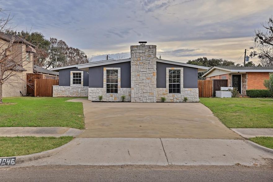 Welcome to 3046 Rotan Lane, a fully renovated 4-bedroom, 3-bathroom home in the highly desirable Walnut Hills neighborhood of Dallas—where thoughtful design meets everyday comfort. Step inside to fresh interior and exterior paint, an open-concept layout, and abundant natural light that creates a warm, inviting atmosphere. Spanning 2,317 sq. ft., this modern residence showcases a chef’s kitchen with granite countertops, updated cabinetry with new hardware, brand-new LG appliances, and a spacious island. The primary suite features a spa-inspired bath with a walk-in shower and generous closet space, while the secondary bedrooms and bathrooms are equally refined with stylish finishes throughout. Significant updates have been completed for peace of mind, including the roof, gas lines, electrical panel, water heater, and more. Outdoors, the private backyard is enclosed by a 10-ft privacy fence with a remote-controlled gate and includes secure covered parking—perfect for both entertaining and everyday living. Ideally located near Webb Chapel and Royal Lane, this move-in-ready home blends modern updates with lasting comfort and convenience. Buyer and buyer’s agent to verify all information, including measurements, schools, and features.  OPEN TO SELLER FINANCING!!!