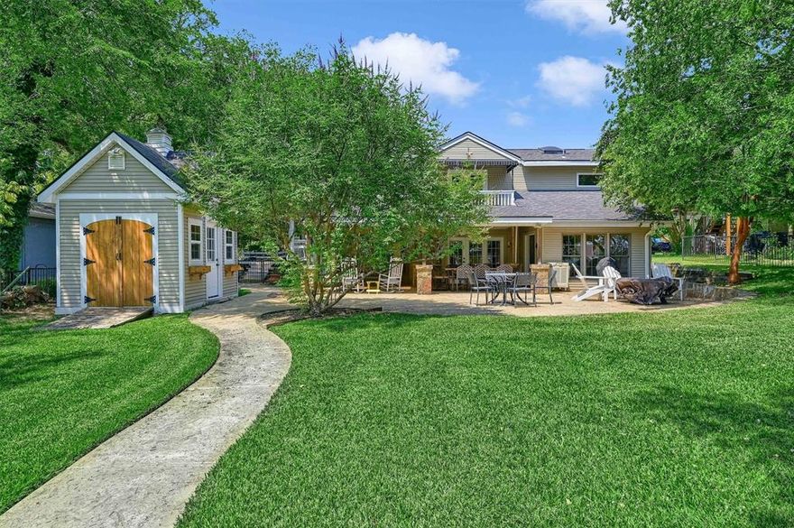 This cozy lakeside home offers the perfect blend of comfort and style. Open-concept kitchen and living room make entertaining easy, with ample counter space, stainless-steel appliances and a fireplace for winter enjoyment. Adjacent dining room is perfect for family dinners or dining with friends, while the den is the ideal spot to curl up with a book and a cup of coffee and enjoy the natural light that floods the room. Step onto the spacious patio and immerse yourself in the tranquil ambiance as you overlook the grassy backyard and glistening waters of the cove and large body of the lake beyond it. The charming shed is great storage for gardening supplies, outdoor gear or overflow Watersport storage for the lakeside closet on the dock. Mature trees provide shaded afternoons and privacy and large stamped patio is the optimal gathering place for fires and outdoor dining. 3 bedrooms upstairs and 1 bedroom downstairs provide abundant sleeping space. Call for a showing today!