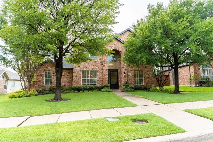 Gorgeous executive style home on a large lot with recent high end renovation. Located in a wonderful Frisco neighborhood with convenient access to tollway, downtown, parks, community pool and schools. Everywhere you look in this home you will find updates with high end finishes. Iron and glass front entry door and new windows sets this home apart. Gourmet kitchen w quartz counters, walk in pantry, wine fridge, and new SS appliances. First floor primary suite features spa like bathroom w glass shower and dual vanities. Upstairs was totally reimagined. Ideal place for a second living room or home school area. Large guest rooms w walk in closets, first floor home office with French doors, wood floors, large backyard with covered patio and built in grill, cedar fence and long driveway. HOA includes access to community pool and parks. Avail for Move in Oct 10. Middle school is rezoned for Griffin MS for start of 2026-2027 school year.  Includes fridges and WD. Pets on case by case, 1 yr + lease.