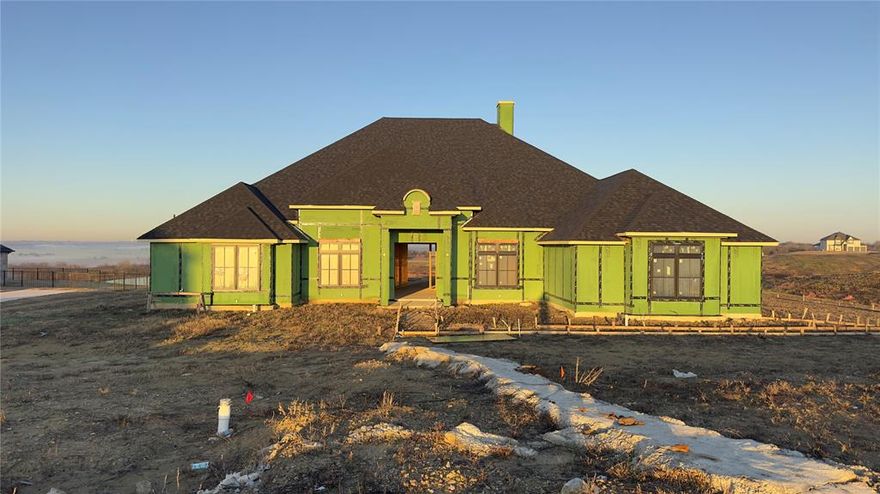 BRING YOUR BUILDER, Property is for sale in Existing Condition roughly 50% complete.

ABSOLUTELY BEAUTIFUL VIEWS! Nestled on a scenic 1.76-acre lot in Forney, TX, this new build offers a rare opportunity to customize your dream home from the ground up.The Polo Ridge Community is an 800-acre master-planned community just south of I-20 near the Trinity River. Upon completion, it will feature over 1,000 spacious homes, with the 1st phase of 200+ homes surrounding 2 scenic lakes off FM 2757. Residents will enjoy hiking and biking trails, easy access to shopping and dining, and top-tier education in the Forney ISD. 

Designed as a 4,522 sq. ft. single-story residence, the home features four spacious bedrooms, each with its own full bath, plus two half baths. The primary suite boasts a spa-inspired bathroom and a generous walk-in closet. Thoughtfully designed for modern living, the floor plan includes two offices, a media room, and a versatile flex space. 

Enjoy breathtaking lake views from the covered patio and the peaceful setting of this premier community known for its excellent schools. The home also includes a 745 sq. ft. three-car garage and is designed with energy efficiency in mind.

Since the build is currently incomplete, you have the unique advantage of selecting your own finishes and adding personal touches throughout. While originally designed by Wyatt James Custom, the home will not be completed by them. We can connect you with a trusted builder we’ve worked with, or you can bring in your own builder to finish the project to your specifications. Don’t miss this opportunity to personalize a luxury home with stunning lake views in one of Forney’s most sought-after communities.