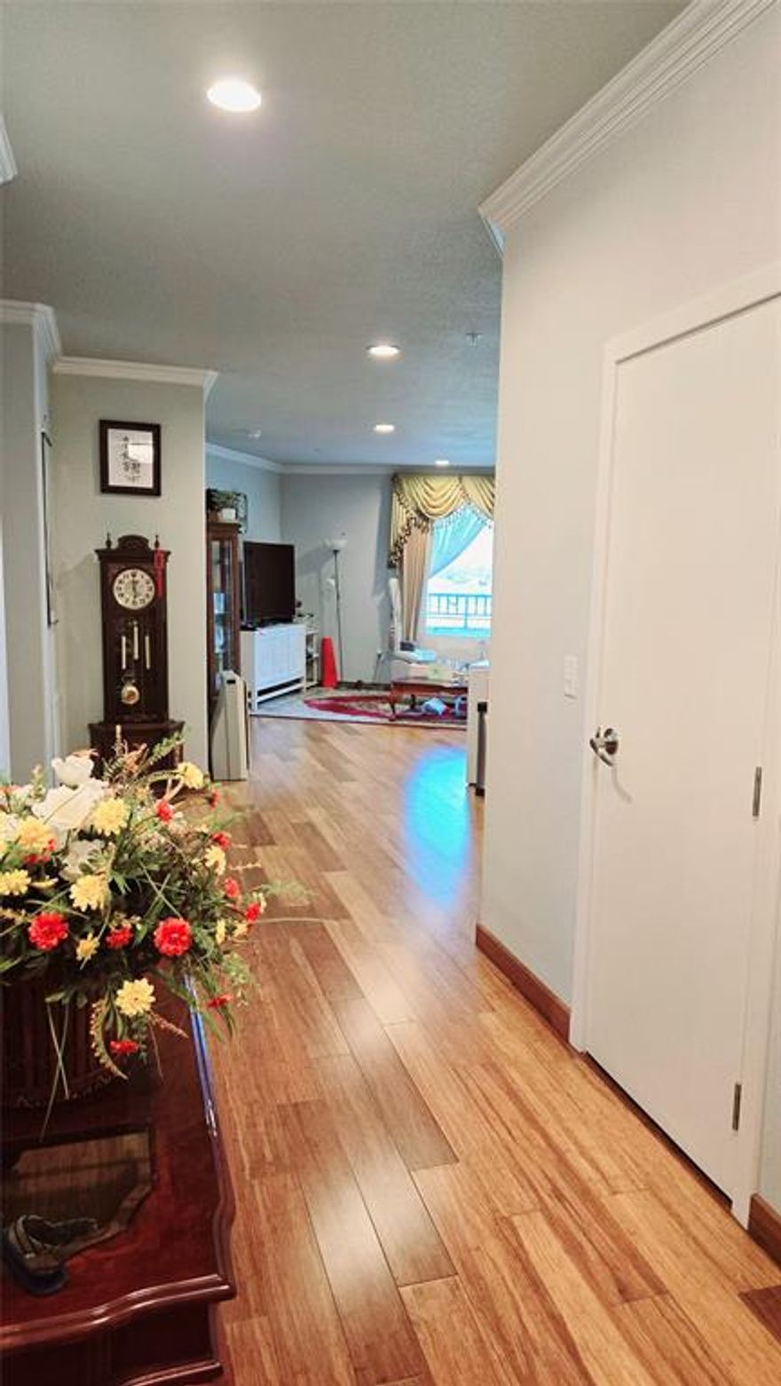 A stunning condo complex in a prime Carrollton location! This rare and spacious floor plan features 3 bedrooms, 2 full baths, and a half bath. Condo building features interior hallways with keypad door entry, elevator, and fitness center. Situated on the highly sought-after 5th floor, this unit offers easy access with both stairs and an elevator.

Bright and modern, the condo boasts an open layout with breathtaking views of downtown Carrollton and lush trees from nearly every room—including the living, dining, kitchen, and bedrooms. Elegant bamboo wood flooring runs throughout, complementing the expansive island with sleek white quartz countertops and stainless steel appliances. Premium storm windows provide excellent noise reduction.

Conveniently located off Bush 190 and I-35, this home is just across from the DART train station, offering quick access to DFW Airport and downtown Dallas. A designated covered parking space is included, with additional outdoor parking available. Nearby, you'll find fantastic restaurants, grocery stores like H-Mart and Ranch 99, as well as banks, coffee shops, and more!
All maintenance fees, security system, water, and trash are included in the HOA fee. 
Seller prefers a 30day leaseback.
It is a well-maintained home. Please note that the photos were taken as-is, as it is currently occupied by an elderly resident.