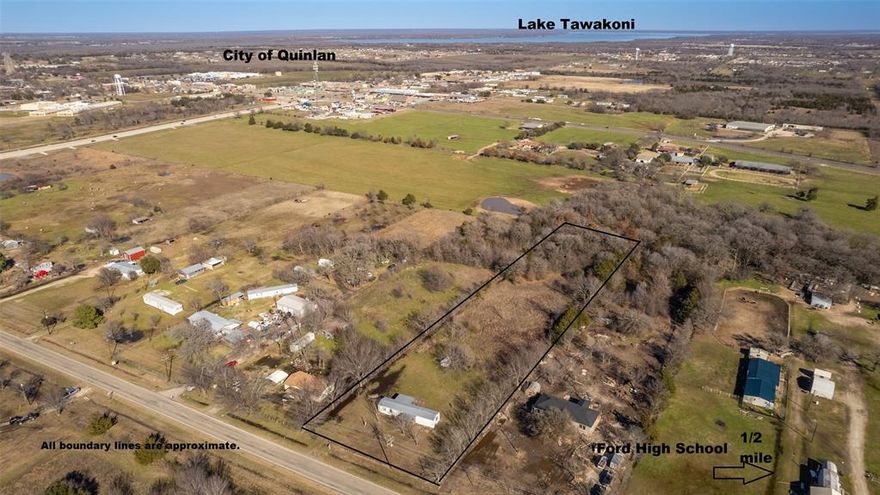 Great opportunity to own almost 3 acres outside the city of limits of Quinlan but with the amenities of living in town. House has good bones and ready for your creative ideas to make it yours. Home will need TLC on the inside including cabinets, flooring, paint and bathroom updates. Property is being SOLD AS IS. Water provided by City of Quinlan. Conventional septic on property but not warranted by seller or EXIT Realty Pinnacle Group. More pics coming soon. Disclosures to be uploaded. Seller does not have survey. Year built and square footage are based off of TDHCA record detail. See Transaction Desk for copy.