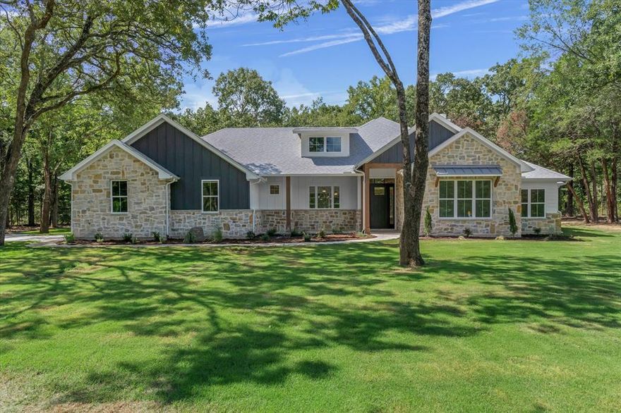 Seller offering $10,000 toward rate buy-down! Step into this beautifully designed 2025 modern farmhouse in the highly sought-after Legacy Oaks community of Edgewood, TX. Thoughtfully laid out to maximize every inch of its 2,246 square feet, this 4-bedroom, 3-bath home blends upscale finishes with functional living — all nestled on a peaceful, tree-filled 1.62-acre lot.

Inside, enjoy an open-concept floor plan filled with natural light, luxury vinyl plank flooring, and custom trim and wood accents. The kitchen is a true showstopper, featuring high-end countertops, a butcher block island, and a classic farmhouse sink, all flowing seamlessly into the main living area with a cozy fireplace.

The spacious primary suite includes a walk-in closet and spa-like en suite bath with dual vanities, a garden tub, and beautifully tiled finishes. A second fireplace on the covered back porch creates the perfect atmosphere for outdoor living year-round.

Additional highlights include a spacious 2-car garage, excellent craftsmanship throughout, and a foundation pre-treated with soil stability injections. Located within the award-winning Edgewood ISD, this home offers the ideal combination of comfort, quality, and community.

Seller offering $10,000 concession that can be used toward rate buy-down. This concession allows qualified buyers to reduce their interest rate, resulting in lower monthly payments during the buy-down term. Rate buy-down terms subject to lender approval and buyer qualification. Buyer may choose to use concession for other closing costs if preferred.