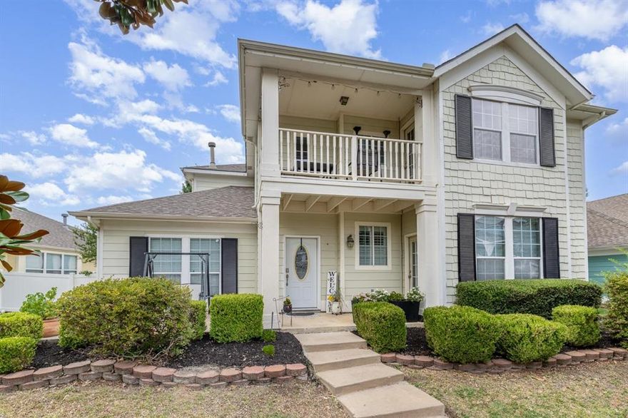 Charming 4-bed, 2-bath home in the desirable Savannah Neighborhood! Enjoy granite countertops, a covered front porch, and a front balcony. The see-through gas fireplace connects the office to the living room, while built-in shelving adds character to the office space. Upstairs, a spacious game room offers extra entertainment. With energy-efficient AC units, this home blends comfort, style, and functionality perfectly!Savannah HOA features community pools, playgrounds, trails, ponds, on-site elementary school near the home, new police station, sports courts, food truck pad, & a clubhouse with a ballroom, fitness center, sauna, hot tub, library, meeting rooms, & theater. Multiple events throughout the year!