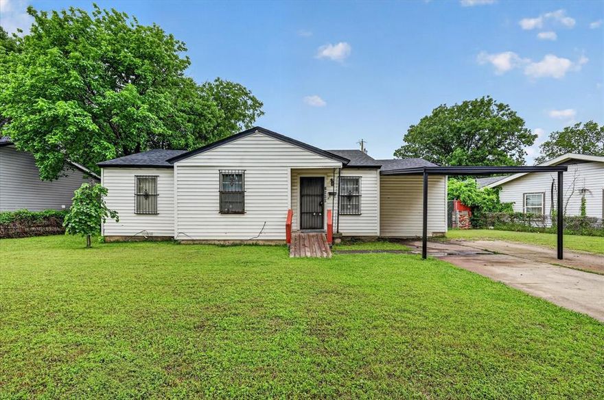 Great opportunity for investors or buyers looking to add value! This single-story traditional home in the established Newman Park neighborhood of Dallas offers 3 bedrooms, 2 full bathrooms, and approximately 1,394 square feet of living space on a generously sized lot just under a quarter acre. Built in 1958, the home features a functional layout with an eat-in kitchen, dedicated dining area, and central heating and air. Outside, you'll find a driveway with covered parking and alley access, providing added convenience. Utilities include city water, sewer, electricity, and natural gas. Located within Dallas ISD and just a short drive to major highways, shopping, and dining, this property presents strong potential for renovation, rental income, or resale. Being sold as-is, seller will make no repairs—bring your vision and make this property your next project!