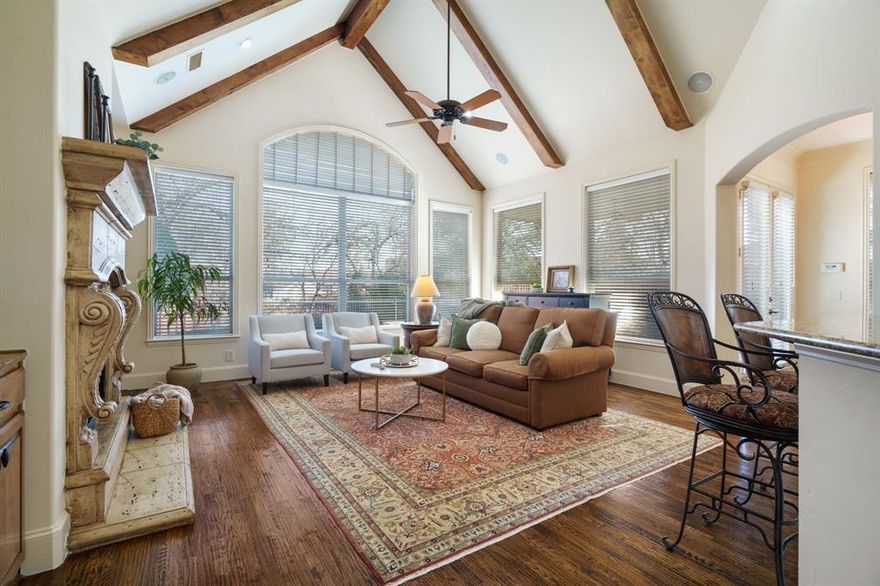 Private gated living in Far North Dallas—backing to a creek and greenbelt with a saltwater pool.

Located inside the intimate 7-home community of Coventry on the Creek, this custom Shelley Malone home offers rare privacy, natural views, and flexible living space under $1M. With 4 bedrooms, 3.5 baths, a dedicated study, game room, and true media room, the layout is designed for both everyday comfort and entertaining.

Natural light fills the home, highlighting soaring ceilings, real hardwood floors, and expansive windows overlooking the pool and trees. The open-concept kitchen features gas cooking, custom drawer organizers, pull-out storage, a dedicated spice drawer, and generous prep space—flowing seamlessly into the main living area.

The primary suite is privately located on the main level with French doors opening to a secluded patio retreat. Upstairs, three additional bedrooms—including one currently used as a fitness room—are complemented by a spacious game room and media room.

The backyard is a standout: expanded patio, sparkling saltwater pool, and peaceful greenbelt views with HOA-maintained space beyond the fence for added privacy.

Recently refreshed with new interior paint and move-in ready. Convenient access to shopping, dining, major corridors, and Plano ISD, along with several highly regarded private schools.

A rare opportunity to own a gated custom home with pool and greenbelt views in 75252.  The community also features convenient pedestrian access, making it easy to enjoy walks in and out of the neighborhood.