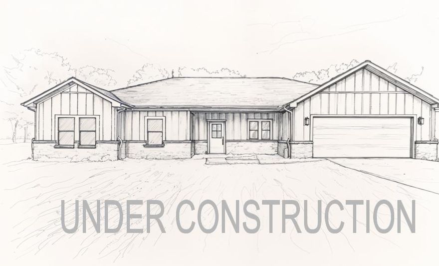 NEW CONSTRUCTION!  WOW!  Remarkable home under construction with impressive floorplan that is both functional and versatile.  4 Bedrooms, 2 Baths, 2 Car Garage situated perfectly on ONE ACRE.  Kitchen open to living with beautiful quartz countertops, bar seating and luxury finishes throughout. Walk-in pantry with striking quartz counter that is not only stunning but functional with an added outlet.  Living with abundant natural light and luxury flooring.  Primary suite split from secondary bedrooms featuring separate spa-like bath and shower, as well as, dual vanities and walk-in closet with notable built-ins.  Generous secondary bedrooms, one could easily be utilized as an office or study off the living room.  Constructed with premium grade materials that are more durable and energy efficient compared to standard grade.  The quality can be seen throughout and pride is taken in the construction.  Estimated Completion April 2026.  See property feature sheet for a more comprehensive list of features and upgrades.