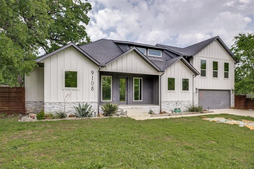 Modern Farmhouse Showstopper Within Walking Distance of Lake Grapevine! Built in 1969 but taken to studs in 2020!
This stunningly remodeled Modern Farmhouse is talk of the neighborhood. Located just two blocks from the lake in highly desirable Flower Mound, this home turns heads with its curb appeal & charm. People slow down just to take a second look! Set in a quiet, tight-knit community that backs to Corps of Engineer land, enjoy direct access to scenic hiking & biking trails, plus a private neighborhood boat ramp for days on the lake. Inside, you’re welcomed by a spacious open floor plan with soaring 10-foot ceilings & wood flooring throughout the main level. The downstairs primary suite is a peaceful retreat, complete with a private patio shaded by a majestic oak tree & an ensuite straight out of a magazine. A precious office located across from the master makes remote work a breeze. A large bonus space off the kitchen that can be used as a formal dining room, game room, extra living room...wherever your imagination takes you. The open kitchen design boasts beautiful granite countertops, stainless steel appliances, stylish lighting, & a perfect layout for hanging out. Upstairs, a spacious loft connects two secondary bedrooms and a large bath—perfect for family or visitors. There's even a cute mud room cutout by the garage. Seller absolutely loved this home & neighbors - come see why. Recent upgrades:
Fresh interior paint (2025)
New roof & gutters (2025)
Smart Vivint Home Security System with front & back cameras
Smart thermostat + smart garage lift
New backyard fence & drought-resistant landscaping (2025)
Energy-efficient & privacy window tinting on front windows & ensuite bath (2025)
New epoxy-coated garage floor (2025)
Septic system pumped (April 2025)
All of this, in top-rated school district & minutes from the water. Perfect blend of style, smart upgrades, and unbeatable location.