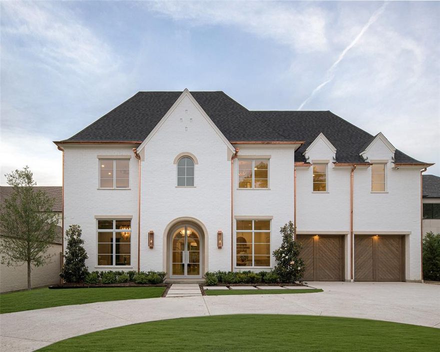 Experience this classic and refined Preston Hollow estate in a coveted location by R+D Residential with design by Jessica Koltun Home. Honoring timeless proportions with modern livability, this 6,638 sq ft new construction blends elevated design with thoughtful functionality. From the grand entry to the tailored finishes throughout, every detail is intentional.

The first floor features a spacious and serene primary suite with a spa-like bath adorned in natural stone, complete with a soaking tub, white oak vanities, and an oversized closet. An additional guest suite is located on the first floor, along with a formal study, mudroom, and a downstairs utility room, and a dedicated dog shower for your four-legged family members.

Upstairs offers three additional bedrooms with private baths, a second utility room, a large game room, and a built-in beverage bar with fridge—ideal for effortless entertaining. The chef’s kitchen is equipped with a Sub-Zero refrigerator, Wolf range, Cove dishwasher, and a walk-in pantry with a microwave, while the butler’s pantry features a walk-in wine room adorned in wood.

Set on a generous lot with an outdoor entertaining area, this home exemplifies elevated everyday living in one of Dallas’ most sought-after neighborhoods.