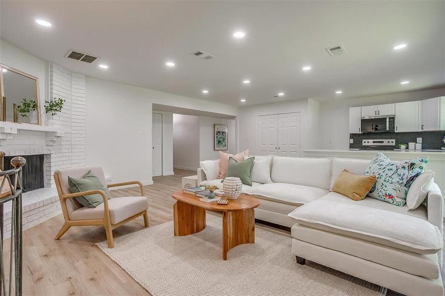 Located just minutes from I-20 and approximately 20 minutes from the heart of Downtown Fort Worth, this beautifully renovated 3-bedroom, 2-bath home offers the perfect blend of style, privacy, and convenience. With an open-concept floor plan and thoughtfully selected finishes, every detail has been updated to create a warm and inviting space. The kitchen is a true showstopper, featuring quartz countertops, all-new cabinetry, a farmhouse sink, and abundant storage. The fully renovated primary bathroom offers a spacious vanity and a large walk-in shower, designed with both comfort and luxury. Step outside to a generously sized backyard, fully enclosed with privacy fencing—ideal for relaxing or entertaining. The front yard overlooks a green pasture giving a sense of privacy and seclusion. Additional updates include a brand-new roof (2025), new windows, a water heater approximately 3 years old, and a new HVAC system. Tucked at the end of a quiet, dead-end street, this home offers a true sense of retreat.