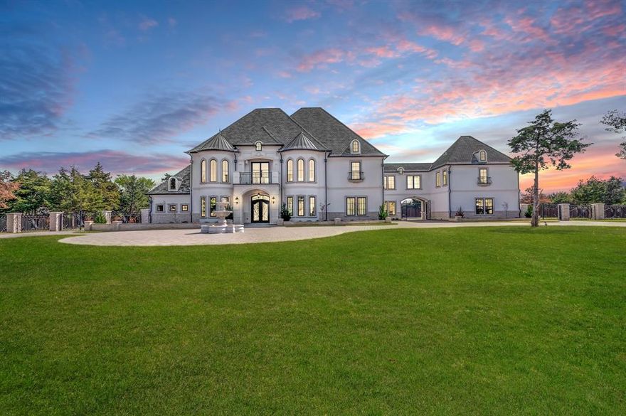 Welcome to a bespoke residence of unparalleled sophistication. This custom-built masterpiece sprawls across 1.5 acres, boasting 6 opulent bedrooms, 4 full baths, and 2 half baths. Ascend the grand staircase to explore 2 stories of refined living, where luxury meets functionality. Indulge in cinematic experiences within the state-of-the-art media room. Savor culinary delights in the 5-star kitchen, equipped with the finest appliances and finishes. The outdoor oasis beckons, featuring a basketball court for athletic pursuits and lush surroundings for relaxation. Immerse yourself in the epitome of elegance as every inch of this residence reflects meticulous craftsmanship and timeless design. A harmonious blend of form and function, this home is a sanctuary of comfort and style. Welcome to a life where every detail is a testament to luxury living.