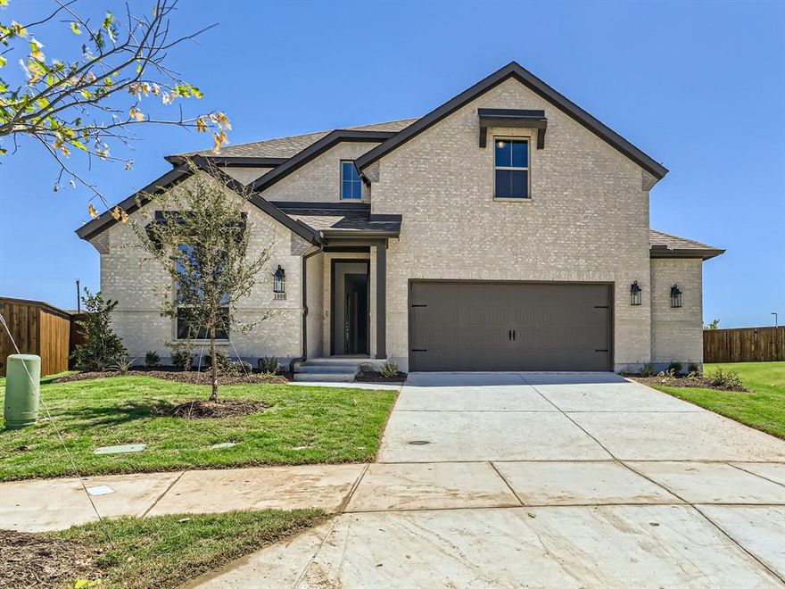 Stunning 2-story home design with 5 bedrooms, 4 full baths, a study, a game room with open railing, mud bench and a 3.5 tandem garage. A wide foyer greets you when you enter the home and leads you to the private study. The chef’s kitchen includes a huge walk-in pantry, butlers cabinets an abundance of cabinetry and opens to the dining space and a family room with lots of windows and lighting and a fireplace completes this space. The main bedroom is located at the back of the home with bay window and boasts a large walk-in closet, a vanity with dual sinks and a garden tub. A game room, media room and 3 secondary bedrooms and two full bathroom are on the second floor and perfectly complete the home. This oversized lot backs up to greenbelt.