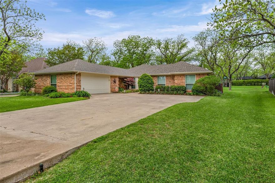 Welcome to your dream home in the popular Pecan Plantation golfing community! This meticulously maintained 3-bedroom, 2-bathroom residence features an additional separate golf cart garage, offering convenience and functionality for golf enthusiasts. Step inside to discover a beautifully updated kitchen and baths, showcasing gorgeous maple cabinetry and lovely granite countertops. The pantry provides ample storage, making meal preparation a delight. With two inviting living areas, one currently used as a sunroom or office, you'll enjoy breathtaking views of the golf course right from your home. The handsome stone fireplace adds warmth and character to the living space, while the roomy formal dining room is perfect for entertaining guests. The home is surrounded by nicely a landscaped yard, complete with a sprinkler system to keep your outdoor spaces vibrant and thriving. Recently replaced roof. Conveniently located midway between the front and back gates, this home grants easy access to all community amenities, including the marina, clubhouse, golf course, Pecan Activity Center, and Pecan Business Village. Enjoy peace of mind with the nearby VFD and EMS services, as well as beautiful beaches just minutes away. Experience the charm of the historic Brazos River and Lake Granbury. Property isjust a short drive to downtown Granbury, where you can explore quaint shops, delightful restaurants, and festive weekend activities. With Fort Worth only about an hour's drive away, this location perfectly balances rural living with proximity to city conveniences. Don’t miss your chance to own this exceptional property in a vibrant community—schedule your tour today!