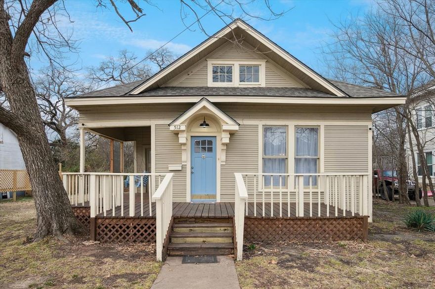 Step into timeless charm with this beautifully preserved 1920's Craftsman just minutes from downtown Sherman. Showcasing classic architecture and natural materials throughout, this inviting home features distinctive Craftsman details in every room.
As you arrive, you’re welcomed by a spacious front porch with an elegant portico and a glimpse of the covered porch swing on the gracious side porch. The perfect spot for relaxing afternoons and evening breezes on this charming street. The generous back porch offers additional covered space overlooking a lush, private, extra-large backyard, partially fenced for convenience and ideal for entertaining, pets, or gardening.
Inside, you’ll find original wood floors flowing throughout the home, adding warmth and authenticity to every space. Major updates completed in 2025 include central HVAC, roof, and full electrical wiring, providing modern peace of mind while preserving the home’s historic character. Large windows, oversized wood trim, and an original fireplace create a warm, inviting atmosphere, while the updated kitchen, bathroom, pantry and utility closet blend modern functionality with vintage charm.
This move-in-ready Craftsman offers the perfect combination of historic character, modern updates, and a prime location near shopping, dining, and entertainment in downtown Sherman. A rare opportunity to own a piece of local history with today’s comforts.